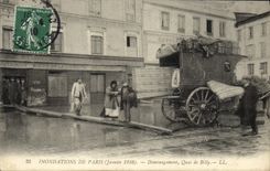 CPA Paris Grande Crue de la Seine Janvier 1910 Inondations Demenagement Quai de Billy 