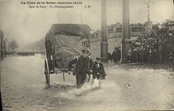 CPA Paris Crue de la Seine Janvier 1910 Quai de Passy Un demanagement 