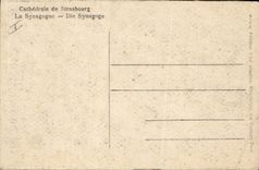 CPA Judaica Juif Cathedrale de Strasbourg La synagogue