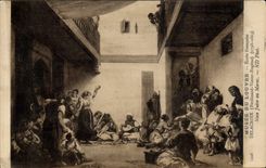 CPA Judaica Juif Musee du Louvre Ecole francaise Delacroix Noce juive au Maroc 