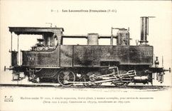 VINTAGE POSTCARD Train Engine Machine tender 1021 has simple expansion