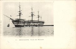 VINTAGE POSTCARD Sailing Boat Brittany School of smousses