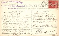 VINTAGE POSTCARD Sailing Boat by blow of mistral in the Gulf of Lions Dumont Duparc painter of marine