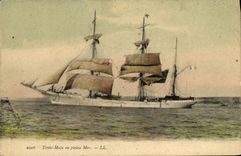 VINTAGE POSTCARD Sailing Boat Three chechmates on the open sea