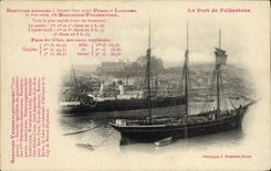 VINTAGE POSTCARD Sailing Boat Port of Folkestone
