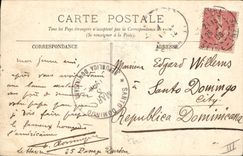 CPA Bateau Voilier partant du port 