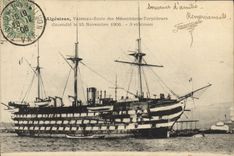 CPA Bateau Voilier Algesiras Vaisseau Ecole des mecaniciens torpilleurs 