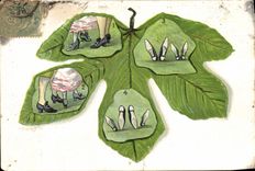 VINTAGE POSTCARD Love Vineleaf