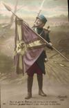 VINTAGE POSTCARD Militaria Soldier Flag