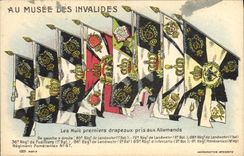 VINTAGE POSTCARD Militaria German Flags