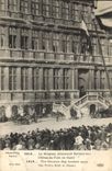 CPA Militaria Le drapeau allemand flottant sur l'hotel de ville de Gand 