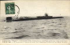 VINTAGE POSTCARD Boat Underwater Submarine Pluviose Ordering stone-block