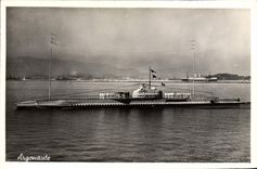 VINTAGE POSTCARD Boat Underwater Submarine Argonaute