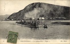 CPA Bateau Sous marin Sous-marin Philippeville Papin Algerie