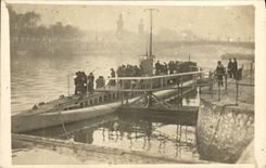 CARTE PHOTO Paris Pont Alexandre III Bateau Sous marin Sous-marin 