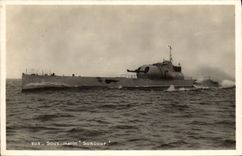 VINTAGE POSTCARD Boat Underwater Submarine Surcouf