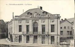 VINTAGE POSTCARD Trawl-nets on the Marne the theater