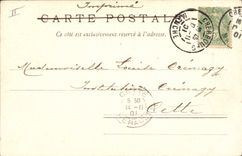 VINTAGE POSTCARD Cherbourg the large theater and Mouchel fountain