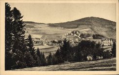 VINTAGE POSTCARD Louvesc View Great District Place of fountain and Chaix Mount