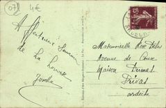 Curación hermosa del este vista Louvesc de la POSTAL de la VENDIMIA del aire