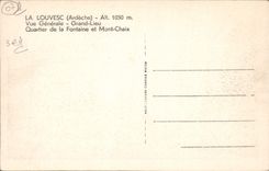 VINTAGE POSTCARD Louvesc View Great District Place of the fountain and Chaix Mount