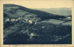 VINTAGE POSTCARD Louvesc Cleans Air Seen on the city taken of Lippe Rock
