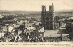 CPA Mantes la Jolie Eglise Notre Dame Dame et la Seine Vue prise de la tour de St Maclou
