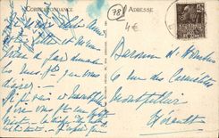 VINTAGE POSTCARD Laffitte houses Pits of the Castle and the Bridge