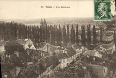 VINTAGE POSTCARD Melun View