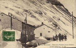 POSTAL Douanes de la VENDIMIA la frontera italiana libre de postes del montaje de Cenis en invierno del esquí