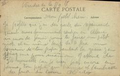 El Teniente Coronel P de Douanes de la POSTAL de la VENDIMIA del regimiento 149eme de la infantería saluda el viejo poste frontera Alsacia 3 de febrero de 1917