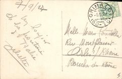 Aduanas Francia e Italia de la POSTAL de la VENDIMIA en el buen puente francés e italiano St. Louis de la armonía de la frontera