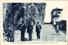 Italiani de San Luis Boganieri Francesi E de la puerta del italiana de la frontera de aduanas de la POSTAL de la VENDIMIA