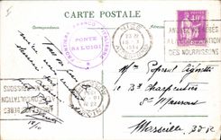 Aduanas francesas italianas Menton sin fronteras de las aduanas de la POSTAL de la VENDIMIA