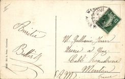 Recuerdo de las aduanas de la POSTAL de la VENDIMIA de la frontera italiana libre