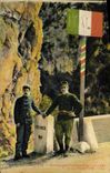 CPA Douanes Menton Douaniers francais et italiens a la frontiere
