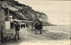 CPA Douanes Menton Frontiere italienne Les rochers rouges