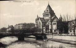 VINTAGE POSTCARD Jewish Judaica Judaïca Strasbourg the synagog