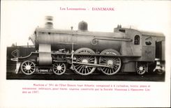VINTAGE POSTCARD Train Engine Denmark Standard Machine 901 Denmark Atlantic