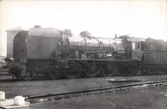 CARTE PHOTO Train Locomotive Belfort Essieu moteur a roues Leonard 1954
