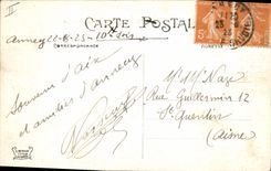 VINTAGE POSTCARD Sailing Boat Aix les Bains the lake of Le Bourget