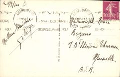 VINTAGE POSTCARD Sailing Boat Evian les Bains View regattas