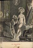 VINTAGE POSTCARD erotic Woman Naked the toilet