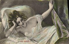 CPA Femme Nu erotique Le repos
