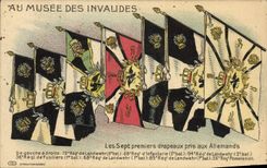 VINTAGE POSTCARD Militaria Paris Museum of the Invalids seven flags taken to the Germans