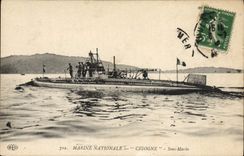 CPA Bateau Sous marin Sous-marin Cigogne 