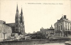 CPA Chalons sur Marne L'eglise Notre Dame et le Theatre 
