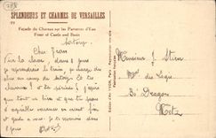 CPA Parc de Versailles Facade du Chateau sur les Parterres d'Eau