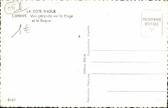 MODERN CARD Cannes View on the Beach of Suquet