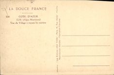 POSTAL Eze de la VENDIMIA visto de aldea a través de los árboles de mora